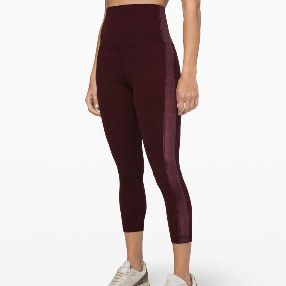Lululemon Align Sz 4 Super High-Rise 23” Crop Velvet Garnet Burgundy Nulu MSRP98